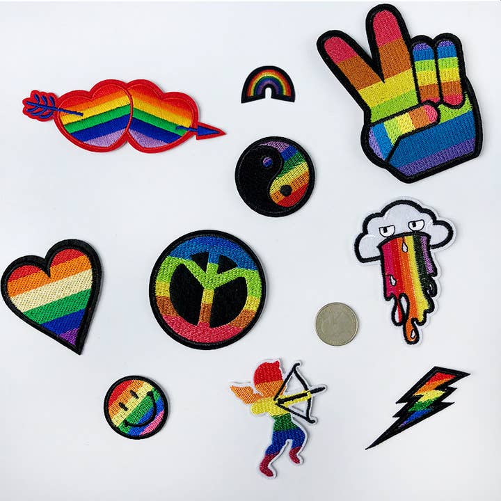 UNISHE - Wholesale Patch - LGBT Style Rainbow Embroidered Fabric DIY Iron on Patches