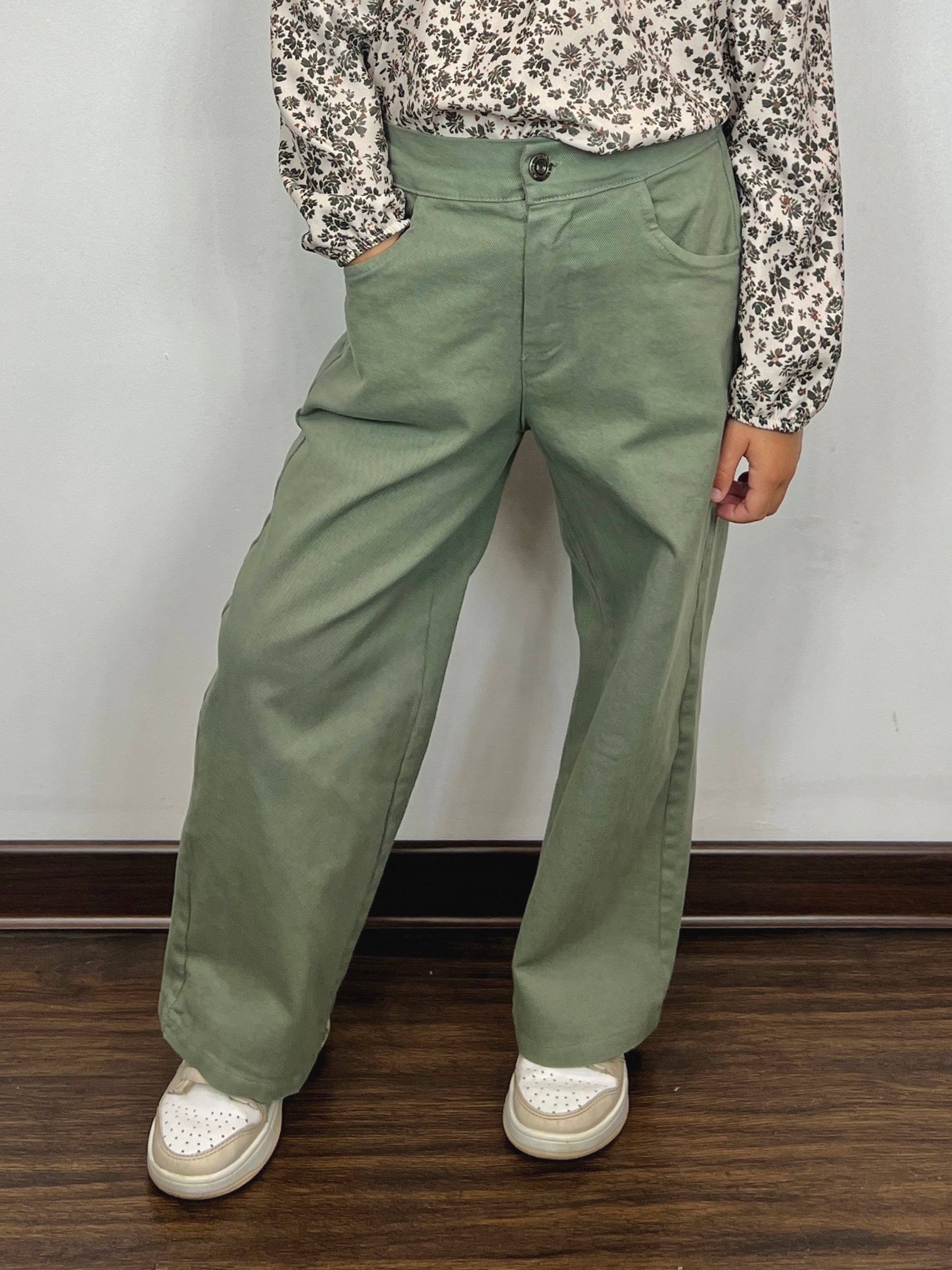 MINI MIGNON PARIS - Venta al por mayor Pantalones - Niños - Pantalones holgados de algodón con cintura alta elástica para niña3