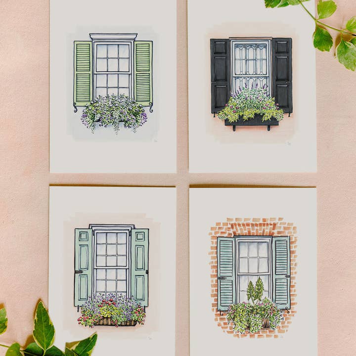 Texture Design Co – wholesale Stationery/notecard set – Flower Box Greeting Card Set of 81