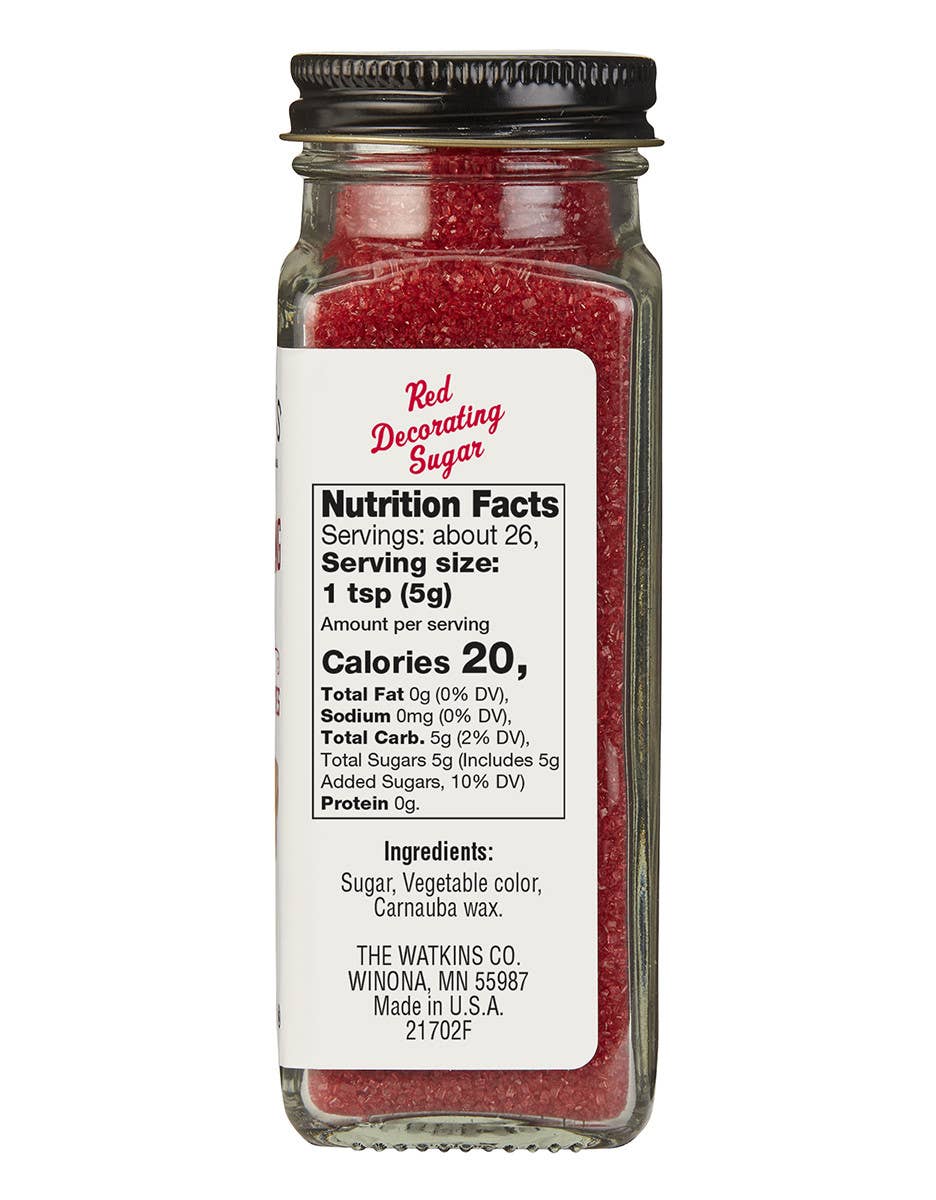 The Watkins Co. - Wholesale Sugar/Sweetener - Red Decorating Sugar 4.7 oz1