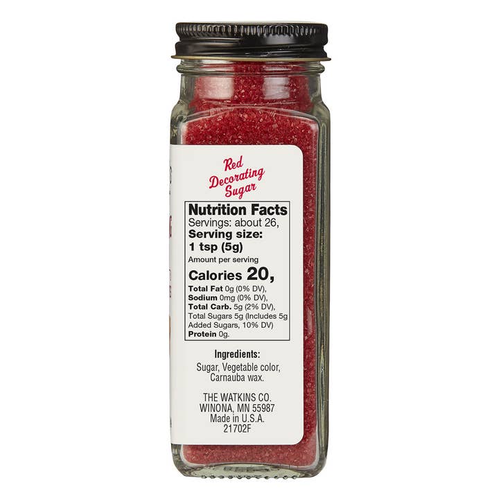 The Watkins Co. - Wholesale Sugar/Sweetener - Red Decorating Sugar 4.7 oz1