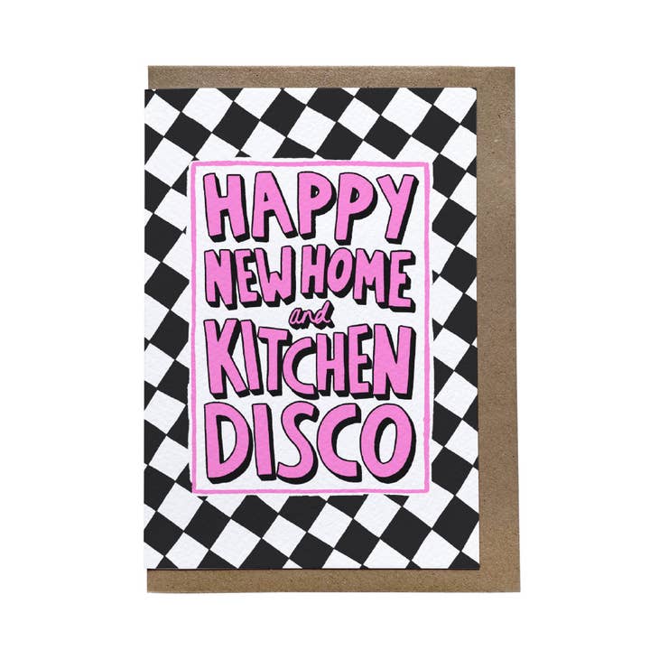 Kitchen Disco New Home Greeting Card for wholesale by Carla Hicks Design