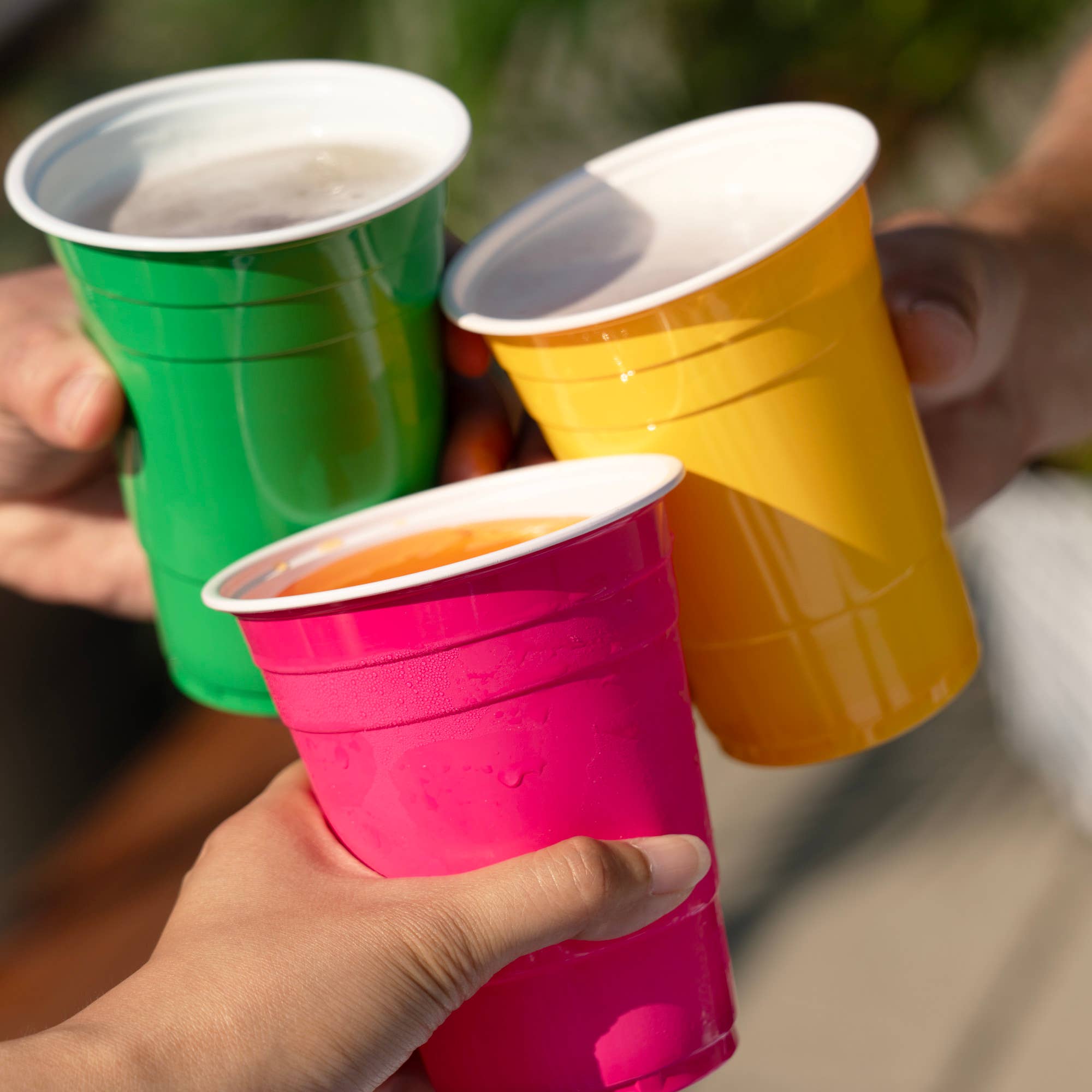 Multicolor Party 16 oz Plastic Cups in Assorted Neon Set of 24 for wholesale on Faire2