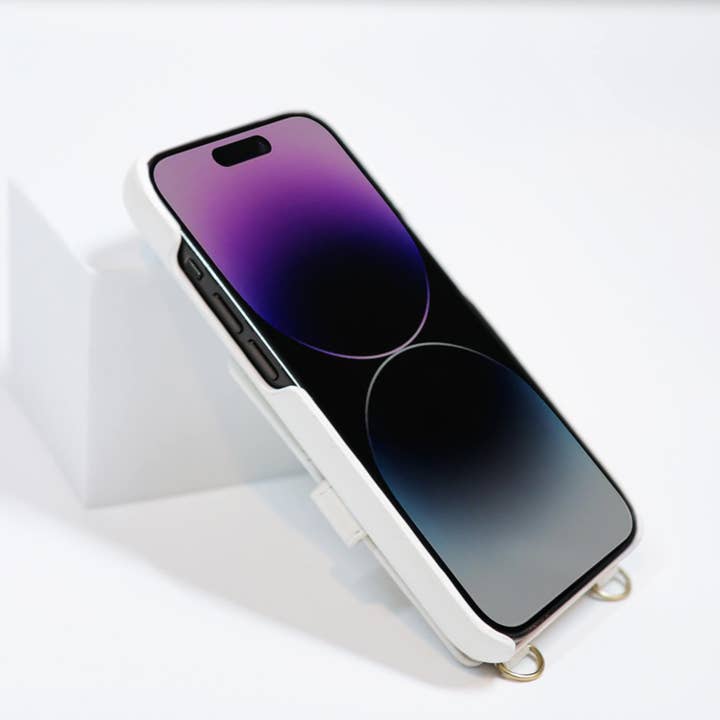 Bryten - Wholesale Phone Wallet - Women's - Silverlake Vegan Leather Wallet Crossbody Phone Case for iPhone 14 Pro / iPhone 13 Pro - Pearl White3