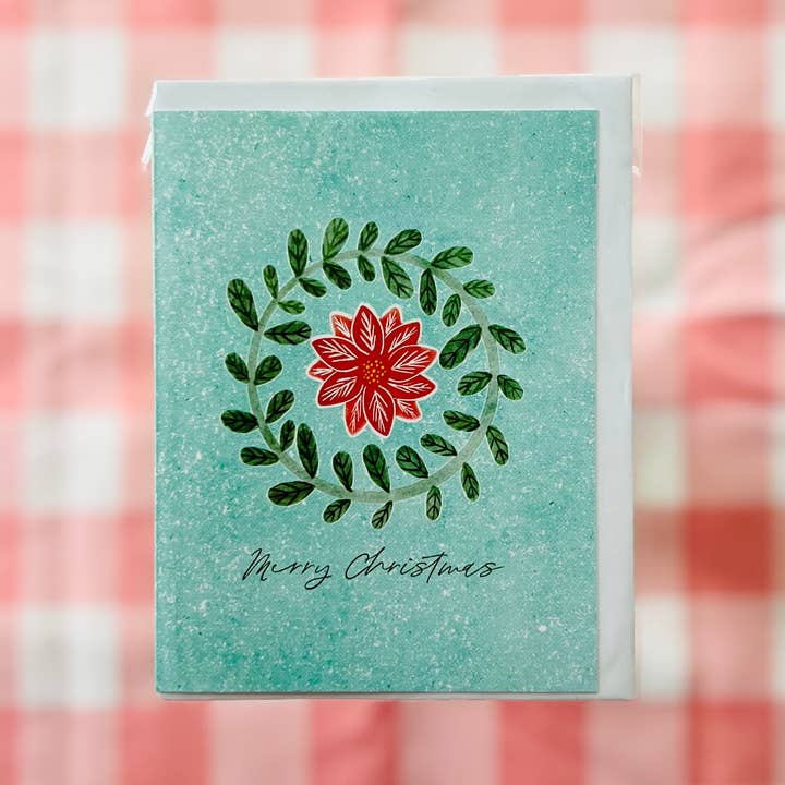 Poinsettia Christmas Card for wholesale by club daydream