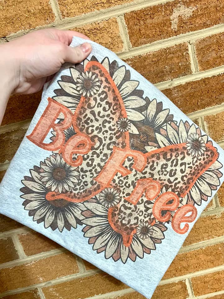 Be Free Boho Butterfly Tee for wholesale by Southern Chic