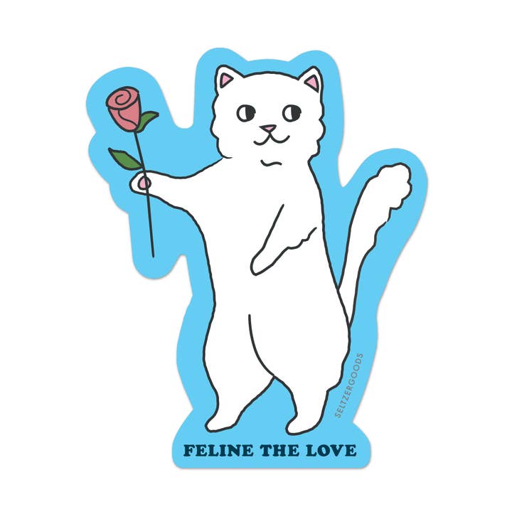 Autocollant Feline Love Cat pour la vente par Seltzer Goods