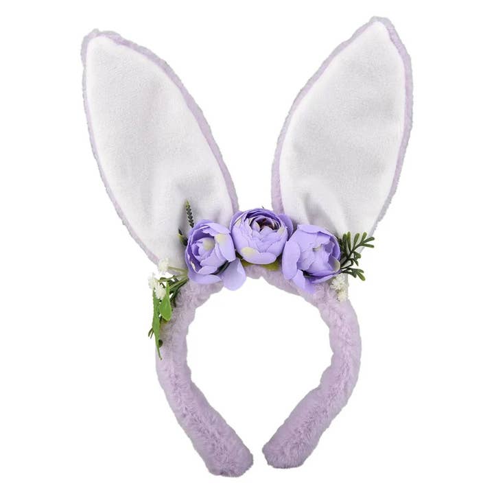 Holiday Farm - Wholesale Fashion Headband - Baby - Bunny Soft Plush Ears With Flowers For Kids Halloween3