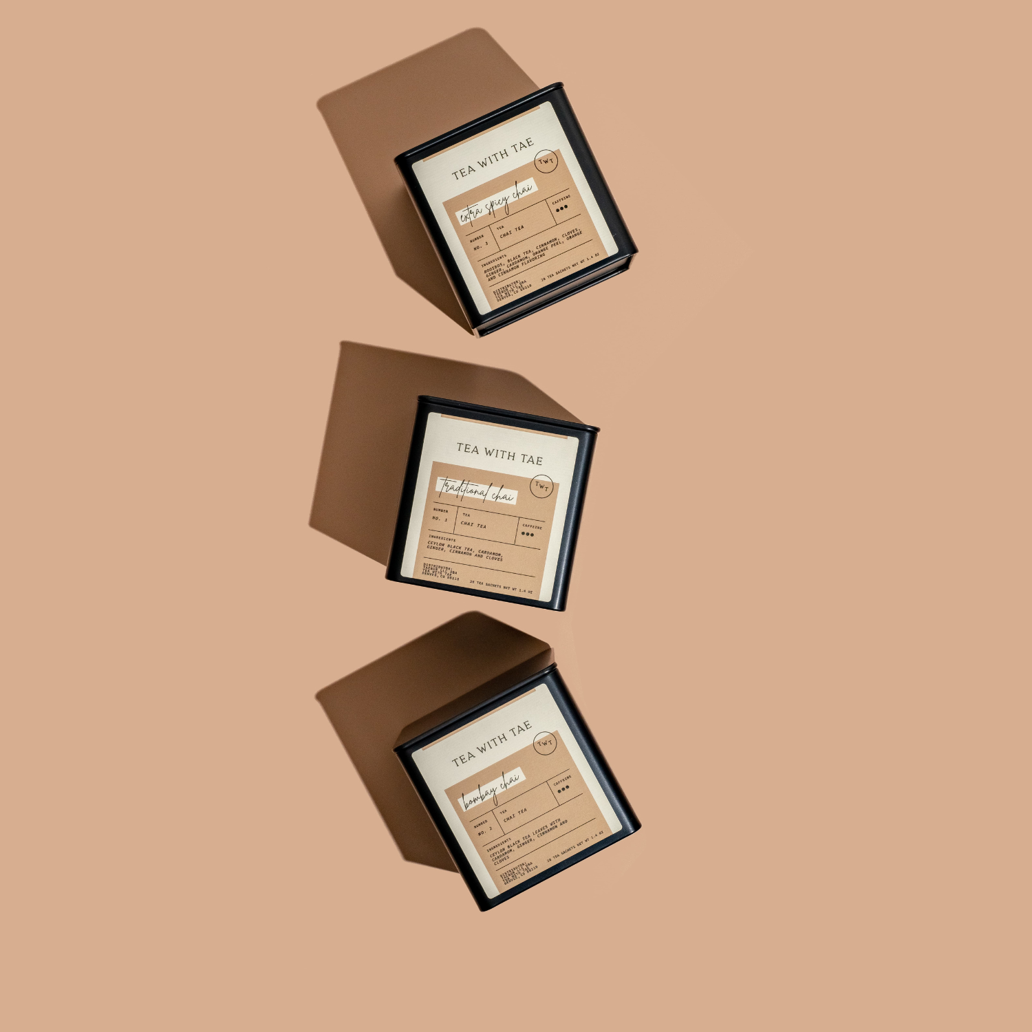 Tea with Tae - Venta al por mayor Bolsitas de té - Lata de té grande personalizada artesanal de regalo (20 bolsitas de té)5