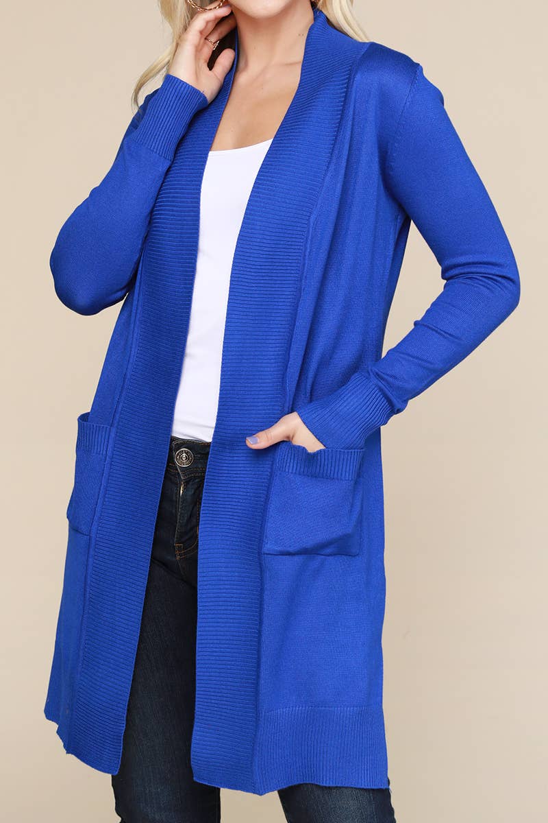 NINEXIS - Vente Cardigan – femme - AWOCAL311_CARDIGAN OUVERT À MANCHES LONGUES AVEC POCHES LATÉRALES35