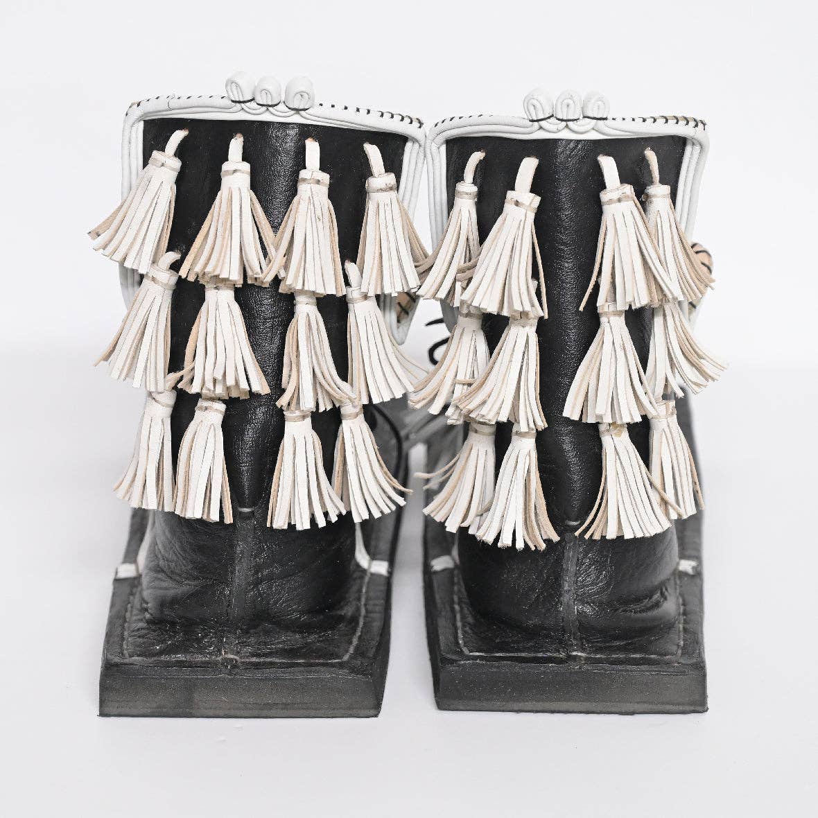 Bønes and Balløøns - Wholesale Boots - Women's - Unisex Black And White Hand-Made Traditional Moroccan Craftsmanship Leather Shoes - Variation I1