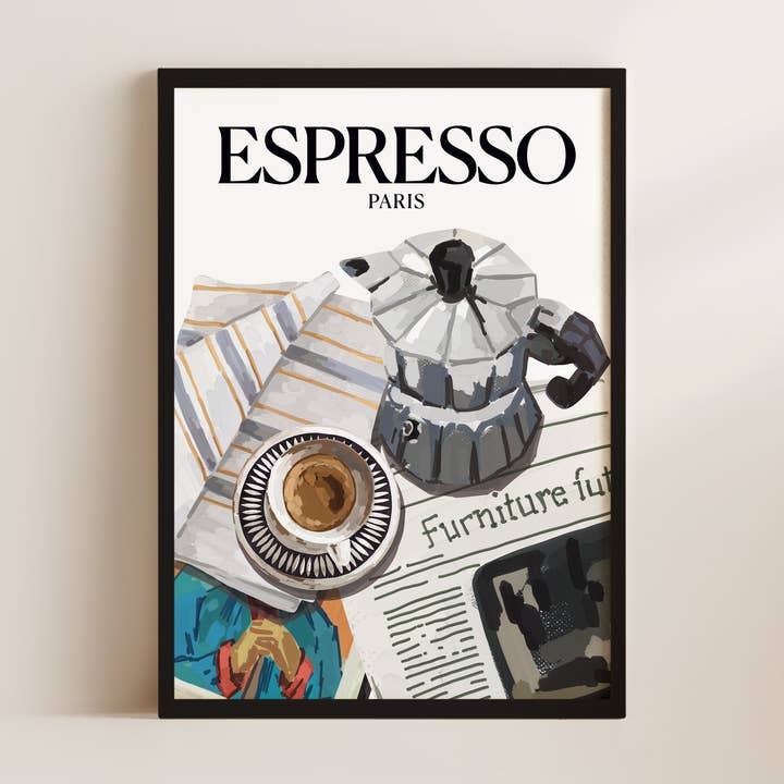Paris Espresso Konst Väggkonst Print för wholesale av Alluvion