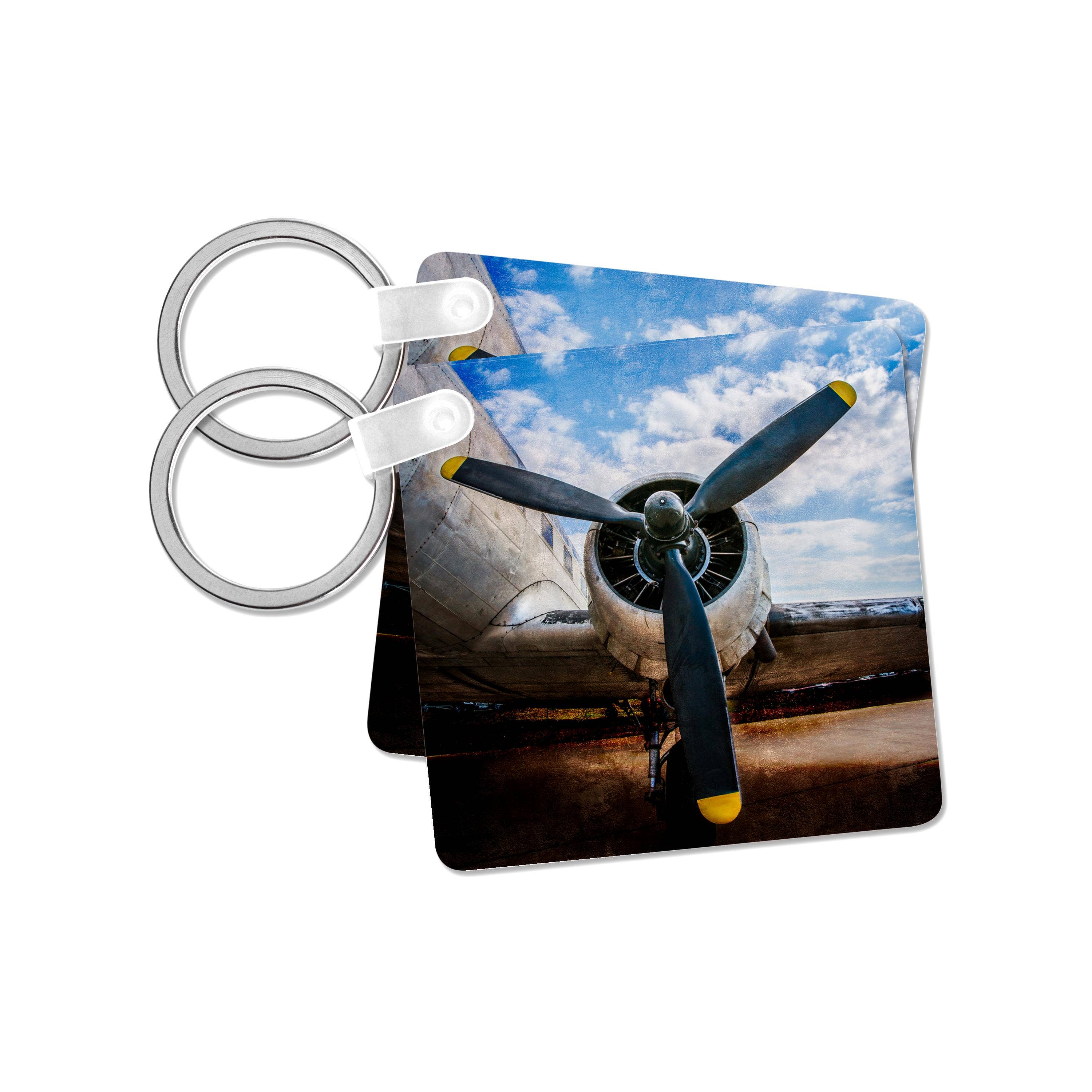 3dRose - Wholesale Keychain - Unisex - 3dRose, Abstracts of aviation - Propeller of a vintage aircraft. Color photo, Key Chain7