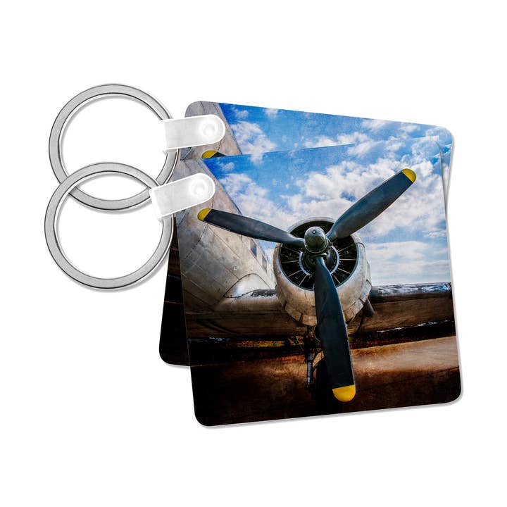 3dRose - Wholesale Keychain - Unisex - 3dRose, Abstracts of aviation - Propeller of a vintage aircraft. Color photo, Key Chain7