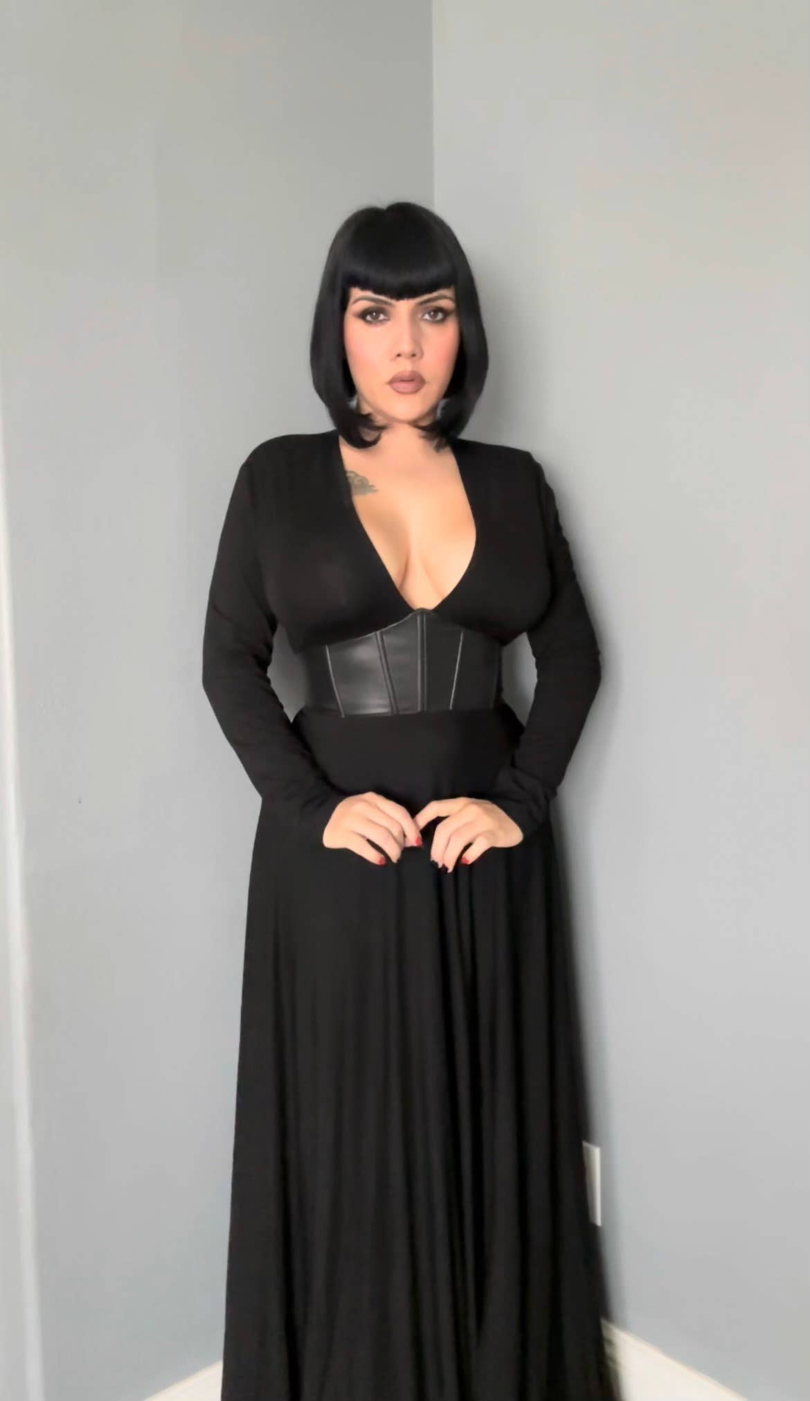 Witchwood Bags – wholesale Dress – Women's – Blair - Jersey Maxi Dress w/ Corset Waist -READY TO SHIP1