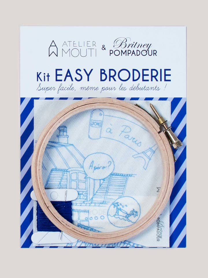 Kit Easy Broderie - Toits Mouti pour la vente par Britney Pompadour - Broderie - Embroidery kit