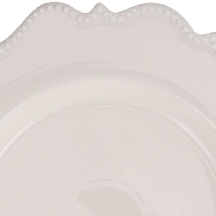The Enchanted Home - Wholesale Charger Plate - IVORY BEADED SCALLOPED CHARGER1