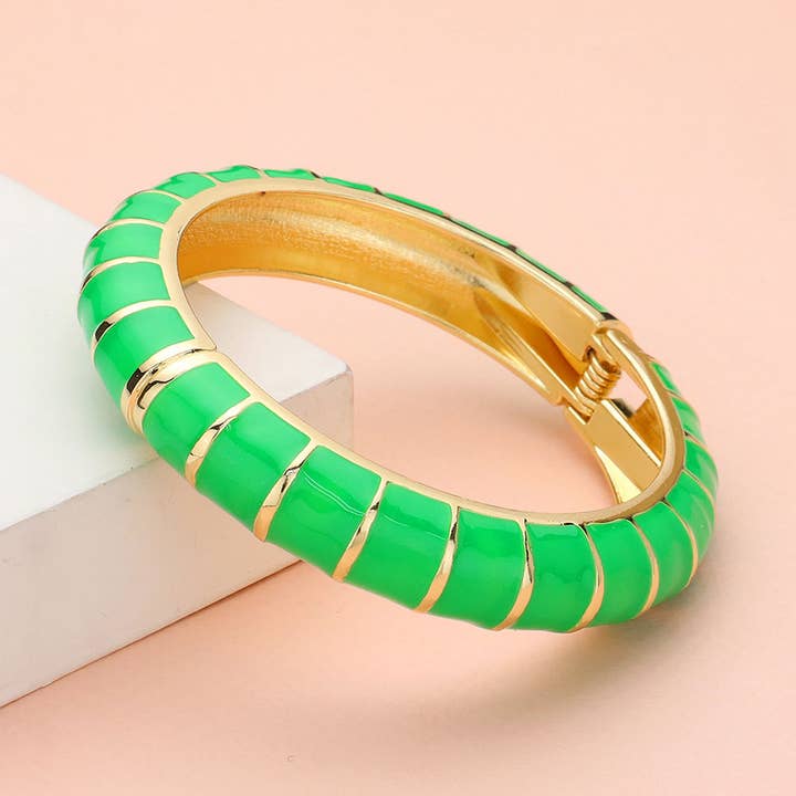 Sensibling Corp. - Wholesale Bangle Bracelet - Enamel Bamboo Hinged Bangle Bracelet8