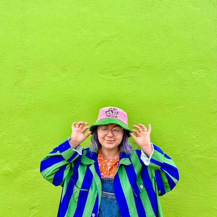 The Peach Fuzz - Wholesale Bucket Hat - Women's - Bad Art Fan Club Color Block Bucket Hat3