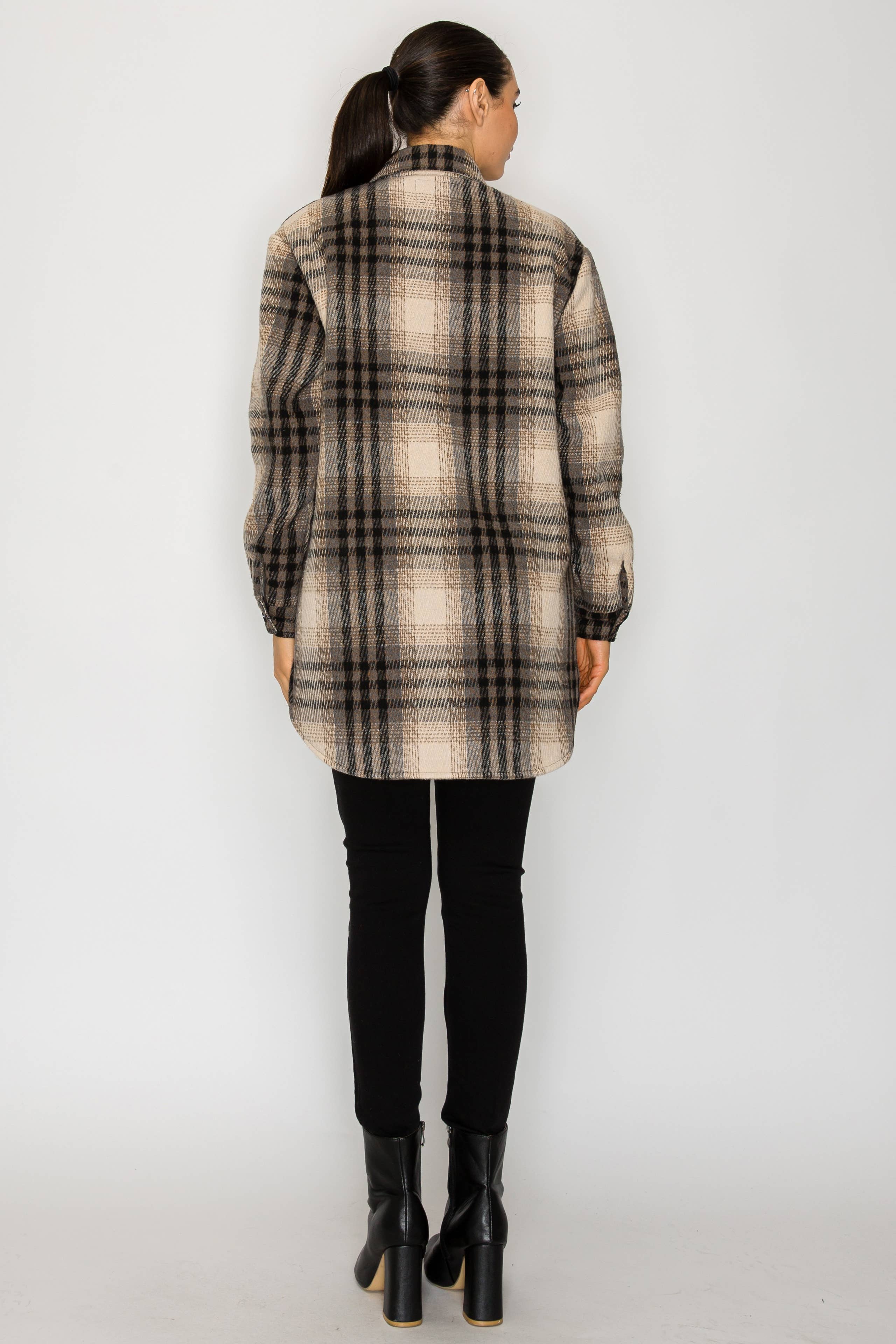 PATRONCITO USA INTERNATIONAL, INC - Wholesale Shirt Jacket/Shacket - Women's - Women Plaid Long Button Shirts Jackets (Shakets) LJ450-202543