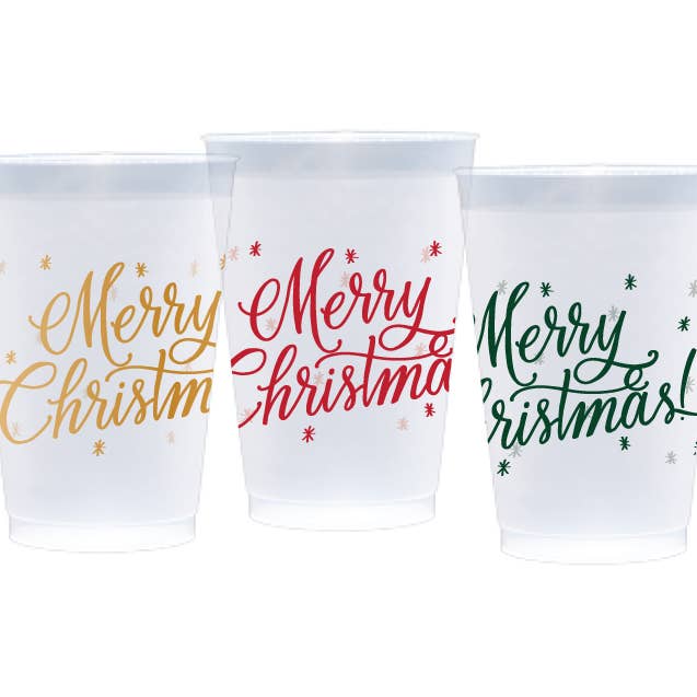 Natalie Chang - Wholesale Disposable Tableware Pack - Merry Christmas (calligraphy) Christmas Cups & Napkins (ALL)3