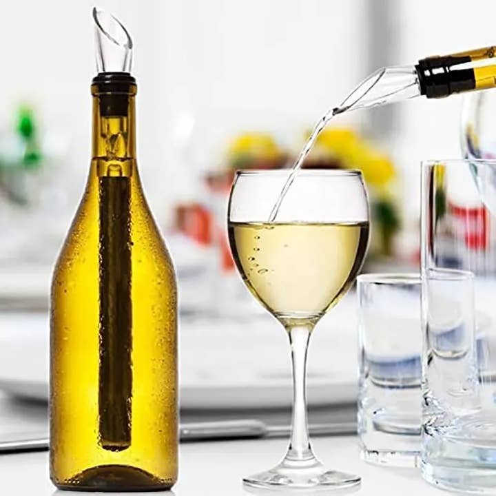 Sostraw & SmartThings - Wholesale Wine Tool Set - Wine Chill Stick - Cooler for wine bottle with pourer