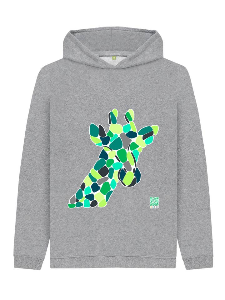 Kids Green Giraffe Hoodie for wholesale by Dodo & Pals
