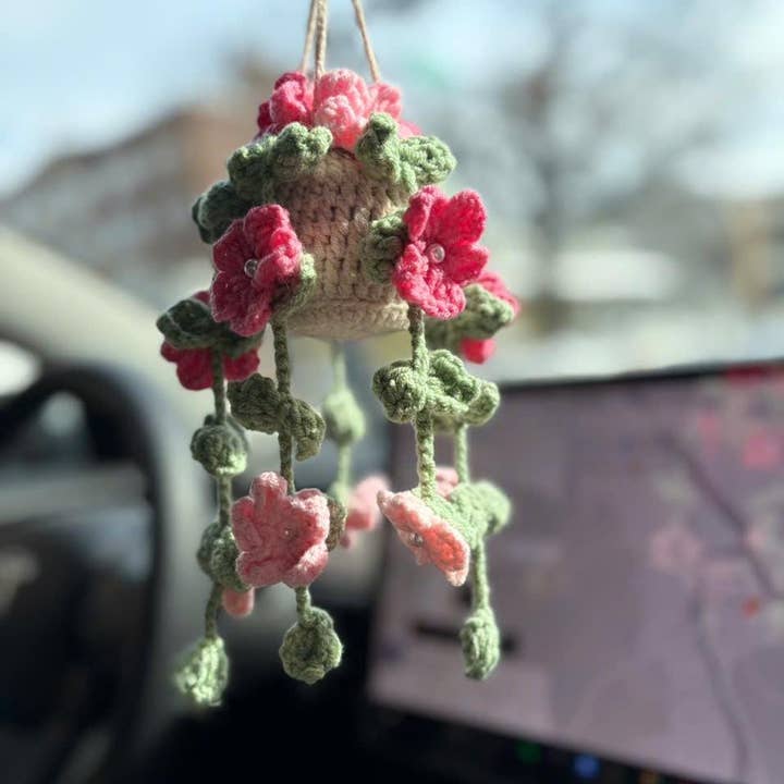 Anh2 LTD - Venta al por mayor Artículo decorativo de mesa - Planta colgante de ganchillo para coche, flor de ganchillo, planta pothos6