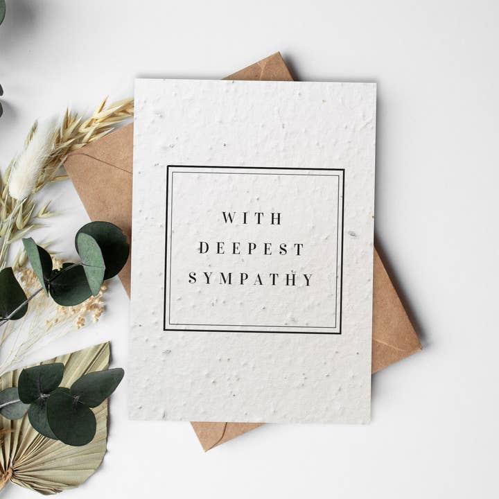 A6 Seed Paper Gratulationskort - Svart & Vit - Med Smpathy för wholesale av Little Green Paper Shop