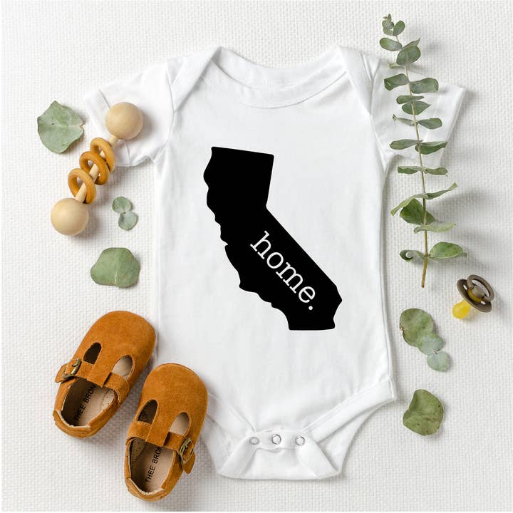 California State Baby Onesie, New Baby Gift for wholesale by Bump & Beyond Designs