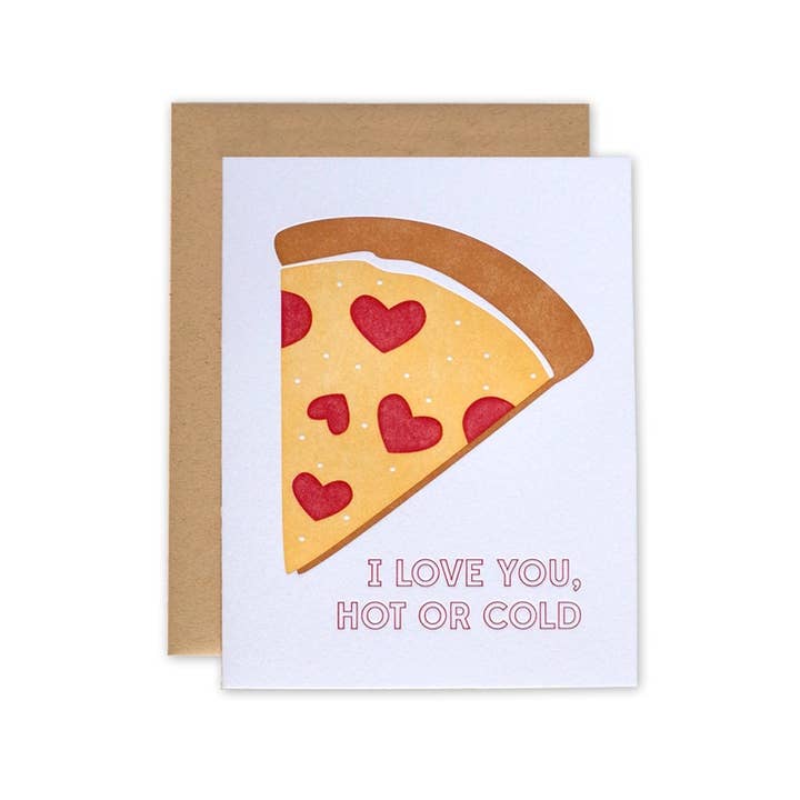 Fishcake Design - Wholesale Love Card - Pizza Card – Letterpress Card, I Love You, Valentines Day Card, Anniversary Card