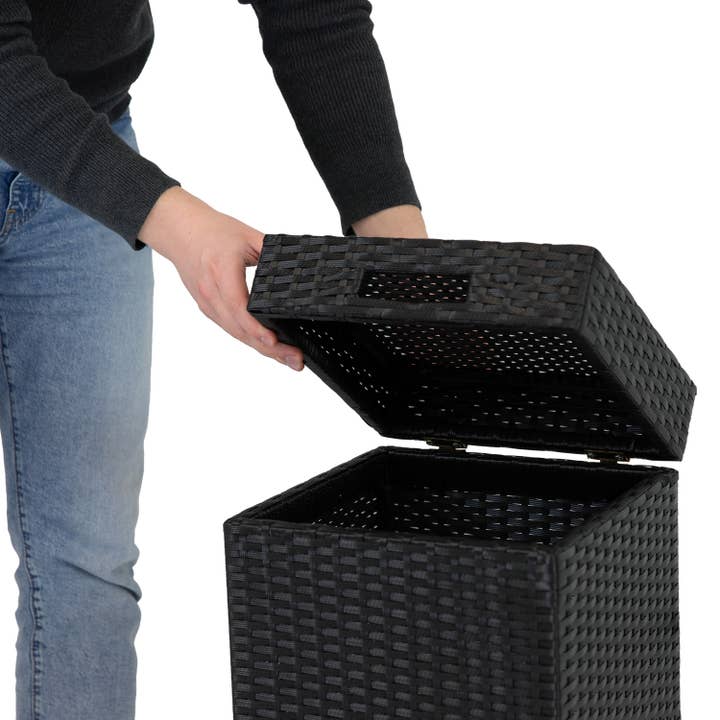 Sunnydaze Decor - Wholesale Trashcan/Trash Bin - Wicker Outdoor Trash Cans - Set of 2 - 26 Gal. and 15 Gal.11