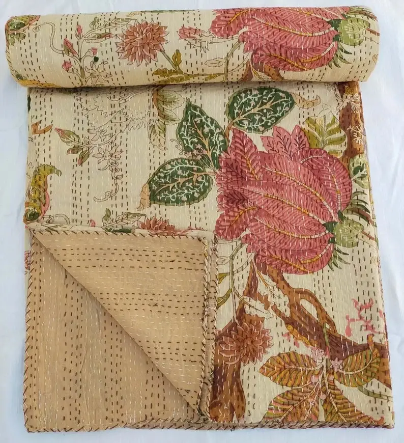 GYPSY STUDIO – wholesale Quilt – Queen Size Kantha Quilt Indian Kantha Quilt Cotton Blankets3