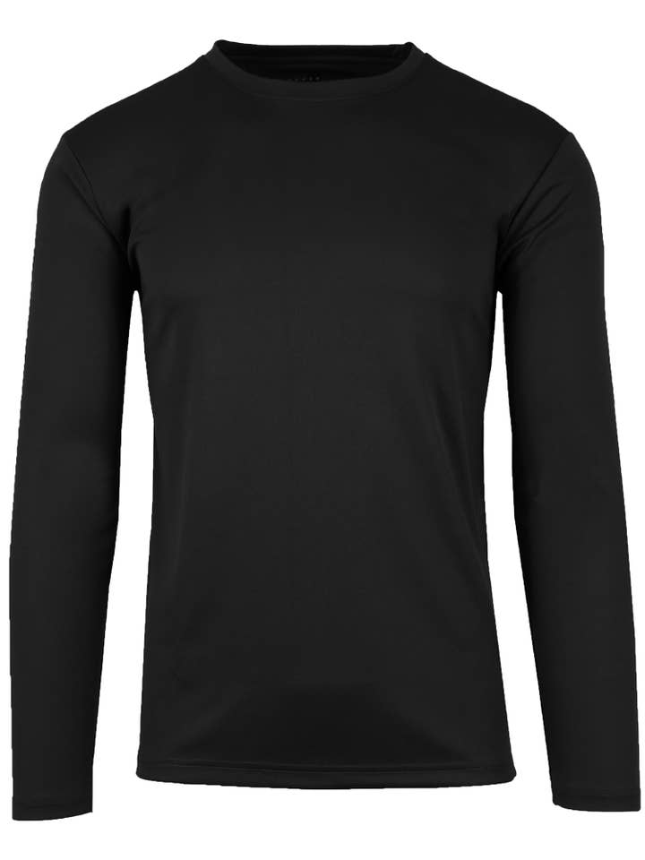 Galaxy By Harvic - Wholesale T-shirt – men's - Men's Long Sleeve Moisture Wicking Performance Crew Neck Tee