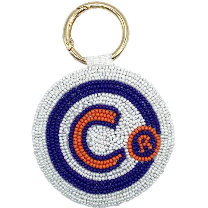 CLEMSON BEADED KEYCHAIN for wholesale by Pizzazz, Inc.