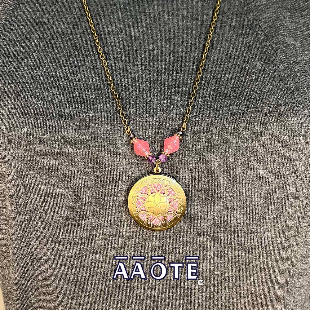 AAOTE - Wholesale Aromatherapy Necklace - Aromatherapy Locket Essential Oil Diffuser Necklaces on Beaded Chain 18