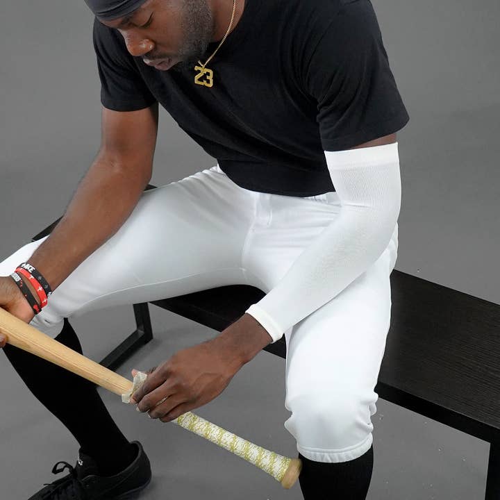 Blanc Manchon de bras de compression de baseball blanc basique en vente sur Faire2