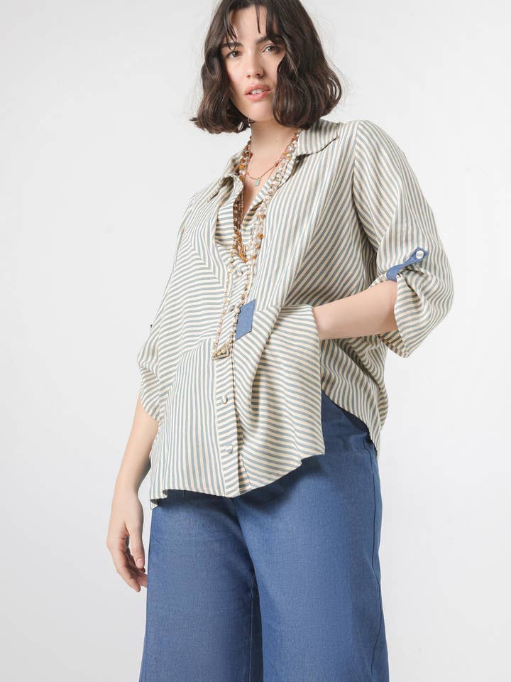 Shirt with a game of stripes (Expedition 25/28 February) for wholesale by Jean-Marc-Philippe