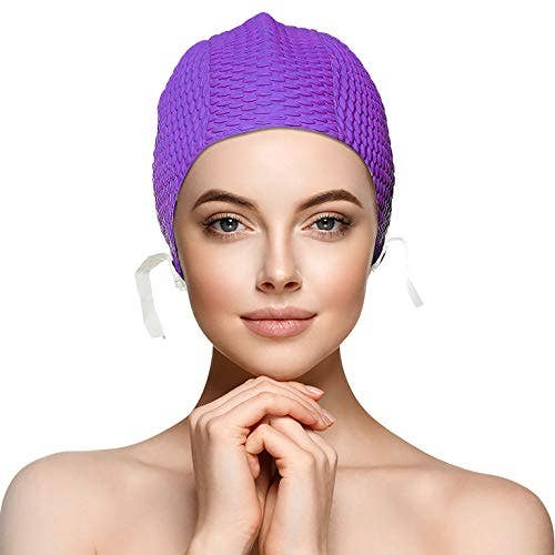 Bonnet de bain Water Gear Bubble, idéal pour les cheveux longs pour la vente par Water Gear