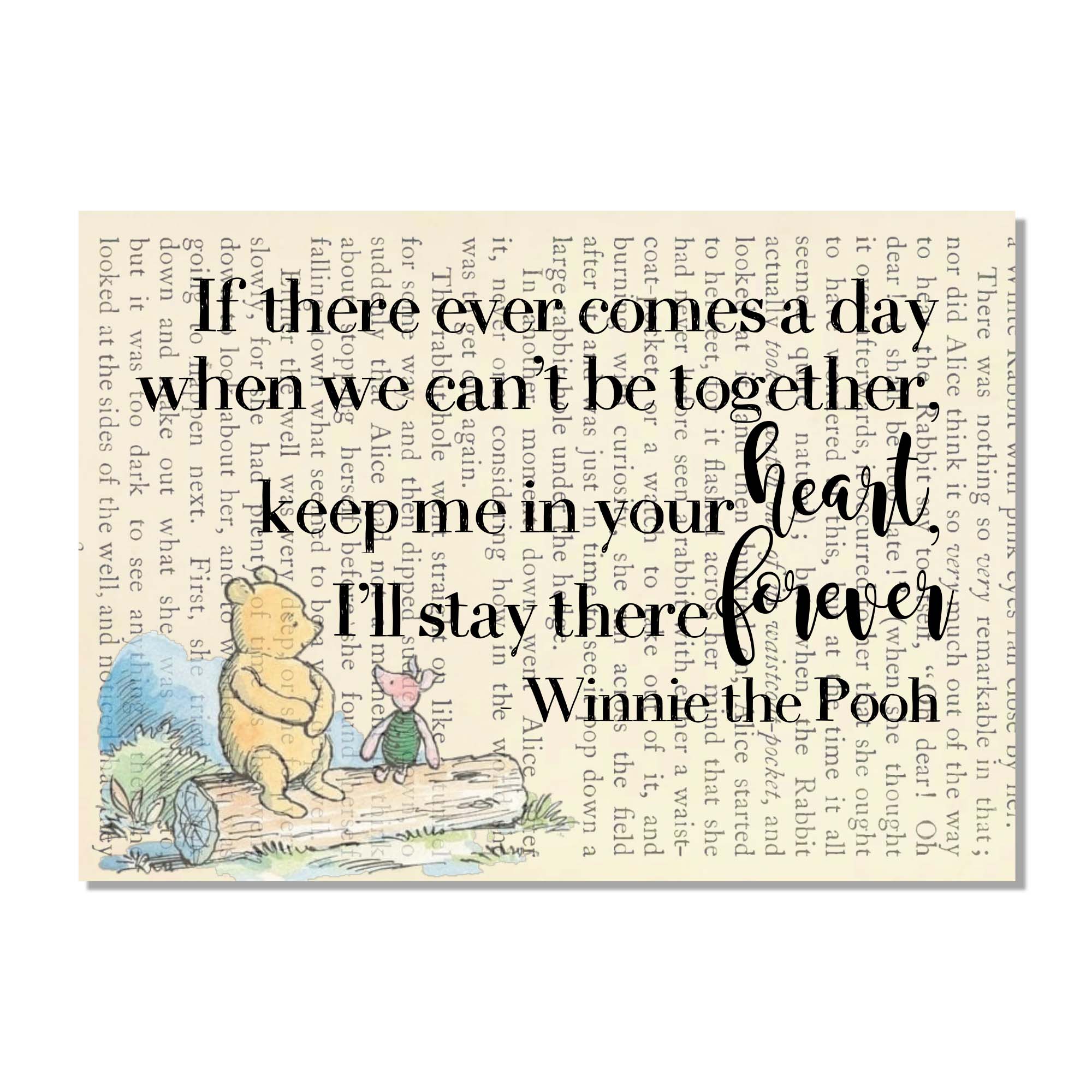 Cecelia Rose Book Page Art – Impressão artística por atacado – Se chegar um dia - Ursinho Pooh0