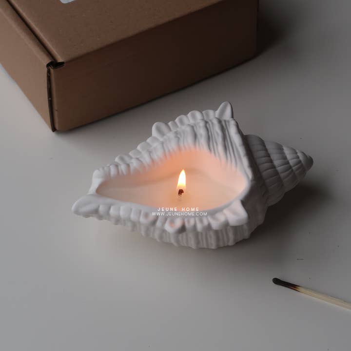 Jeune Home - Wholesale Jar/filled candle - Conch shell custom scented candle | Summer decor