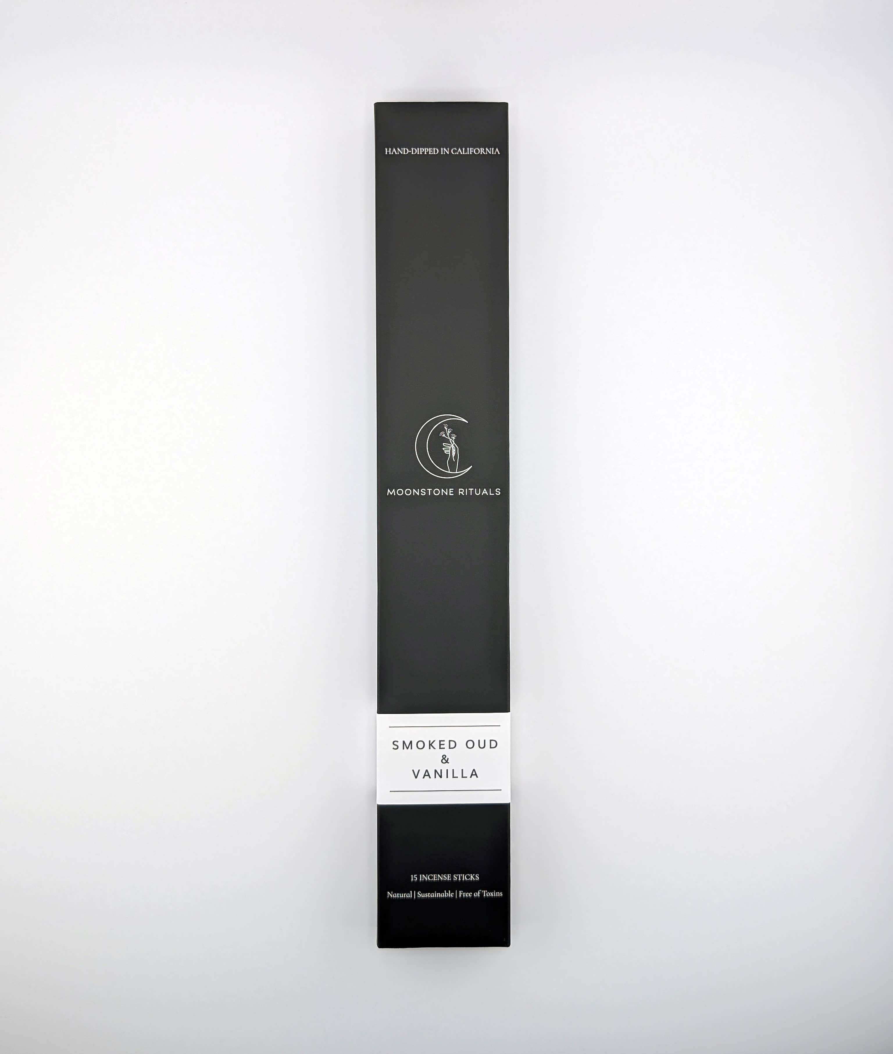 Moonstone Rituals – wholesale Rökelse – Rökelsepinnar med rökt oud och vanilj på kolbas3