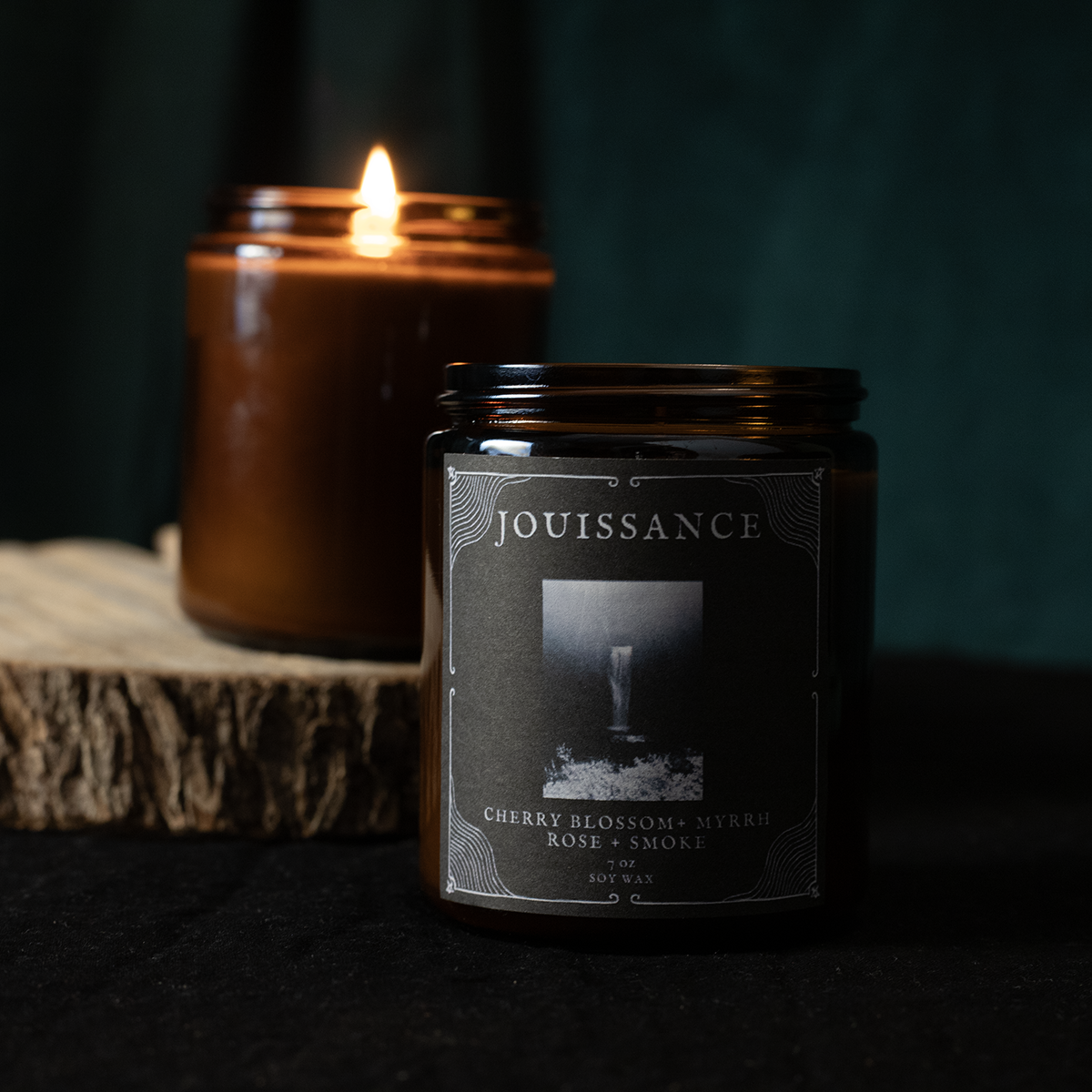 Dark Moon Parlour - Vente Bougie en bocal - Jouissance : Bougie Parfumée : Cire de Soja : Fleur de Cerisier : 8oz1