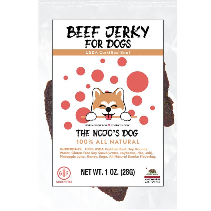 USDA Certified Beef Jerky Treat for Dogs 1oz. for wholesale by The Nojo's Dog