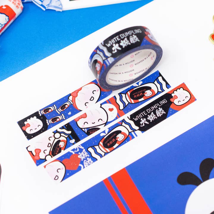 Dumpling Candy White Dumpling - Ruban Washi Dumpling Shop (15 mm) pour la vente par Wonton In A Million