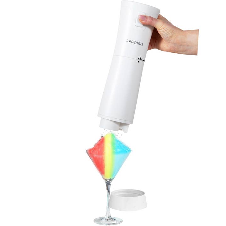 PREMIUS Rechargeable Cordless Hawaiian Shaved Ice Maker, Snow Cone Machine, White for wholesale by ShopBobbys