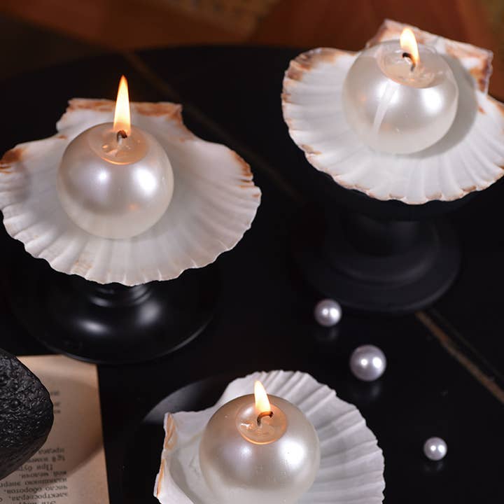 Candles Meta - Wholesale Novelty candle - Romantic Atmosphere Smokeless Pearl & Shell Scented Candle4