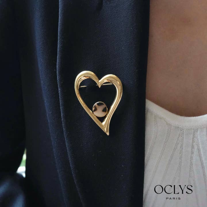 Broche corazón de acero inoxidable Badi para venta al por mayor de Oclys