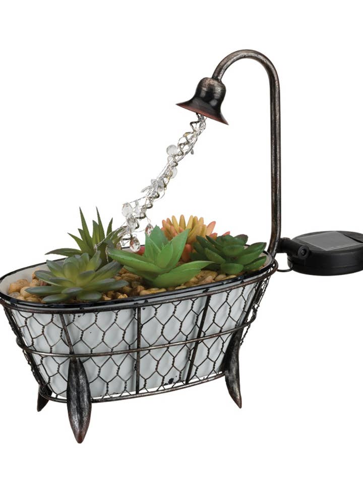 Succulent Solar Decor - Bath Tub for wholesale by Regal Art & Gift