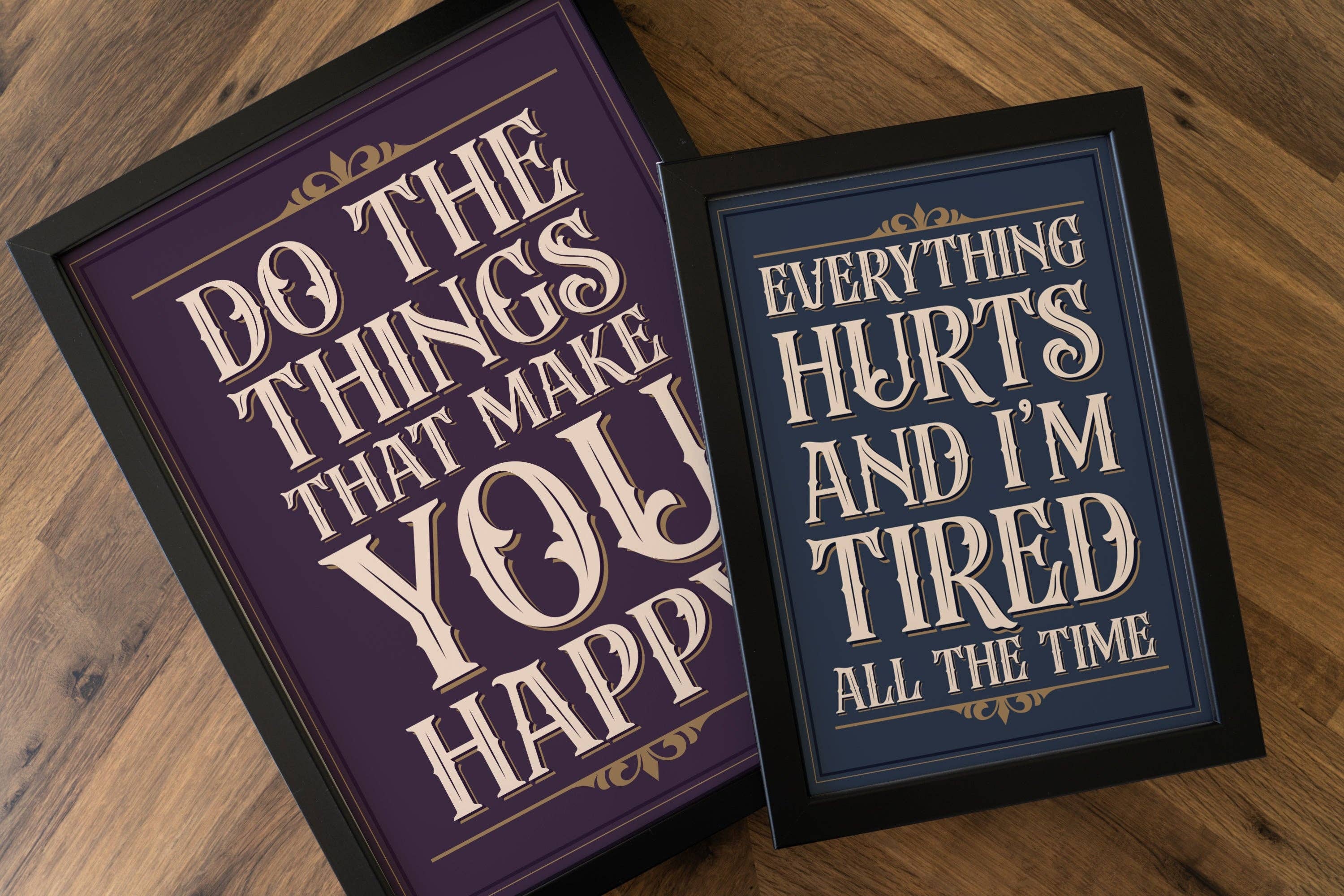 Hayley Jade Design Studio - Wholesale Art Print - What Makes You Happy Vintage Typography Print1